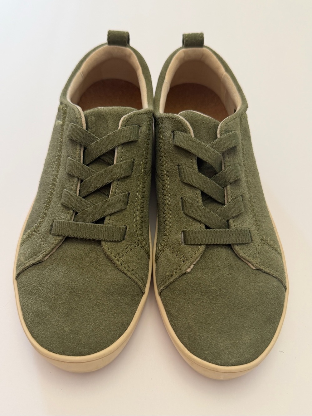 Revitalign Orthotic Sneakers Womens 7.5 Misty Olive Green Suede Casual Tennis